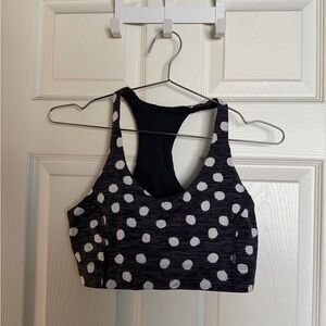 Outdoor Voices Black and White Polka Dot Sports Bra